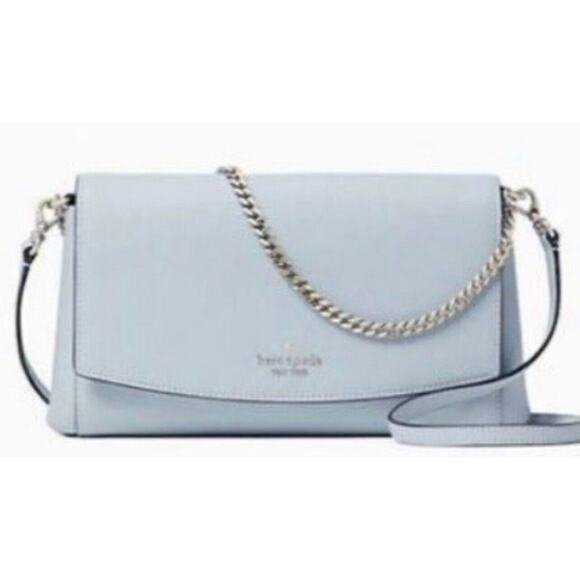 Kate Spade RETAIL $279 | Greer Leather Crossbody Bag | Color: Ocean Blue - Picture 3 of 16